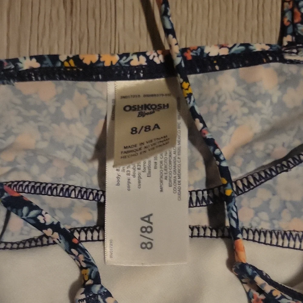 OshKosh B'gosh Floral Bikini Top in Navy and Peach - Picture 2 of 2